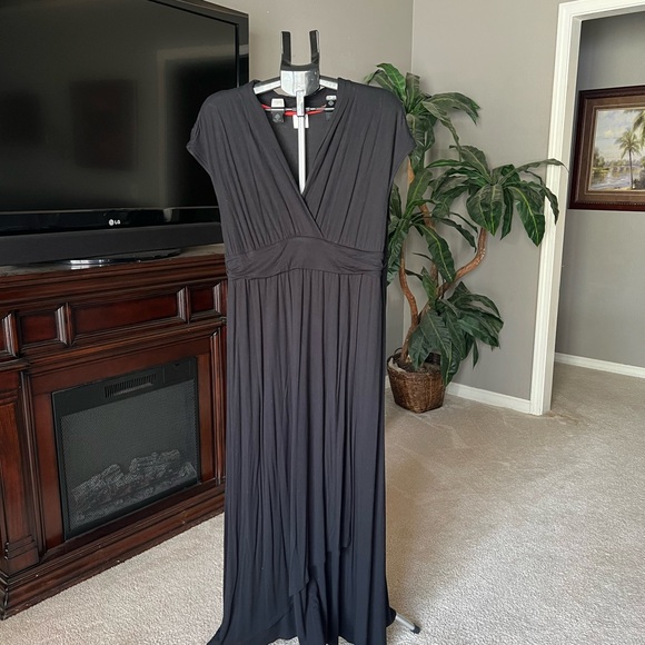 SOMA. Black cap sleeve maxi dress. Pockets! XL - Picture 5 of 7